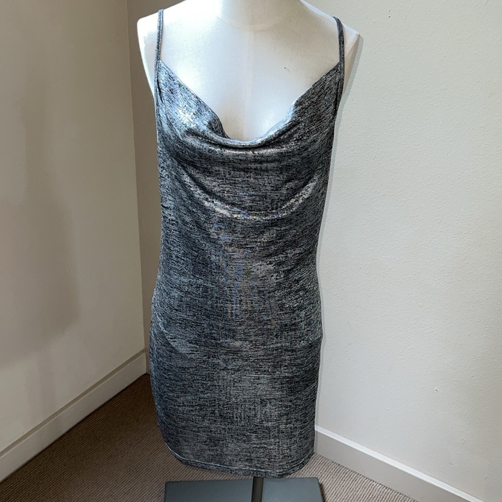 NWT Metallic Silver Minu Dress by Sage the Label size Small